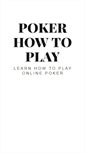 Mobile Screenshot of pokerhowtoplay.com